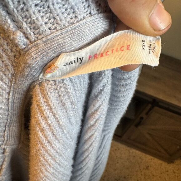 Anthropologie Daily Practice Open Front Long Line Cardigan Hooded Sz XS/S Casual - Picture 7 of 9